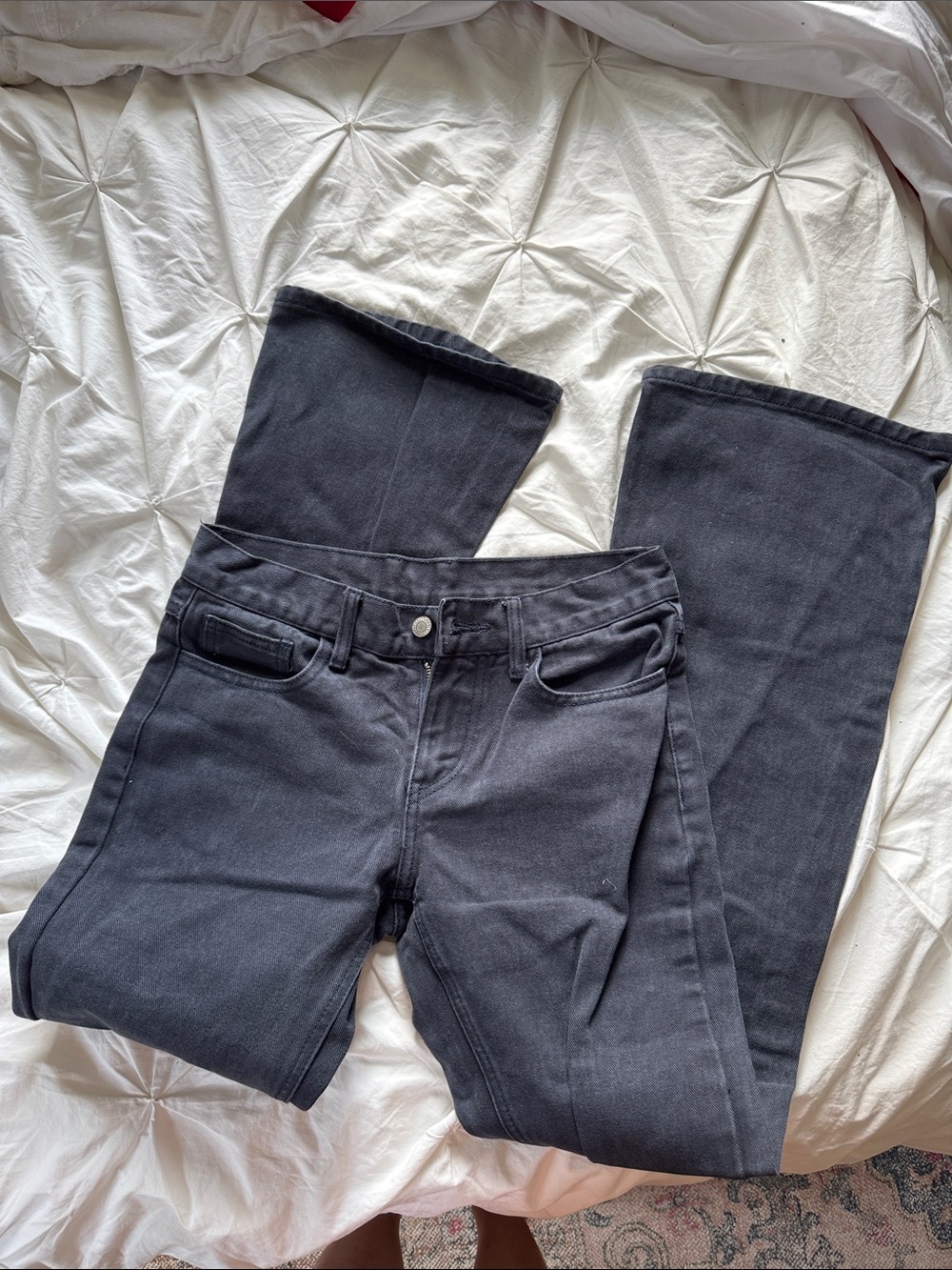 Brandy Melville Black Wide-Leg High-Rise Jeans